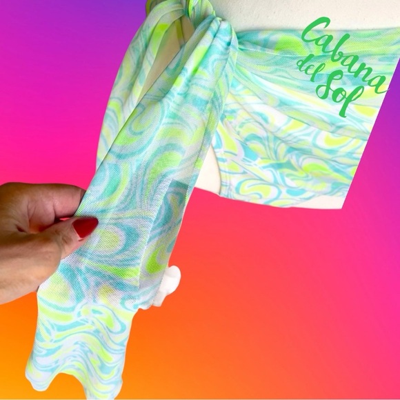 Swirl Bikini - Teal and Yellow ( with cover-up) - Picture 7 of 15